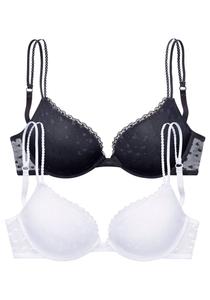 Бюстгальтер пуш-ап PETITE FLEUR, Black/White