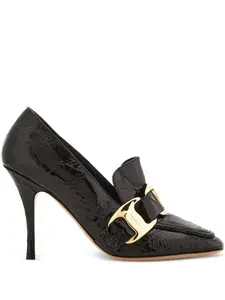 Туфли с тиснением под кожу крокодила Ferragamo, коричневый