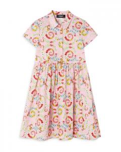 Платье для девочек из поплина с цветочным узором Barocco - Little Kid, Big Kid Versace, розовый