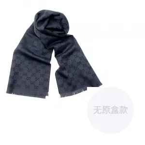 GUCCI Детализированный шарф с логотипом, Navy Blue