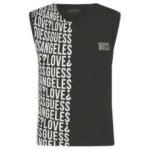 Футболка стандартного кроя из нержавеющей стали «летучая мышь» Guess, черный