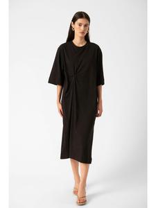 Платье из джерси SLAeve свободного кроя черного цвета Soaked in Luxury