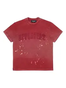 Хлопковая футболка Dsquared2 Kids, красный