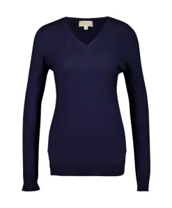 Кашемировый свитер с V-образным вырезом 120% Lino, синий