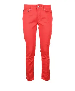 Эластичные джинсы из смесовой хлопковой ткани Dondup, красный