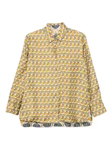 Шелковая рубашка с принтом MAX MARA, желтый