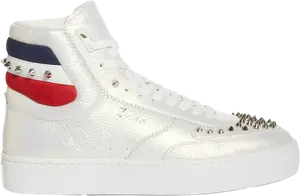 Кроссовки Christian Louboutin Top Rui Spikes Version Champagne, белый