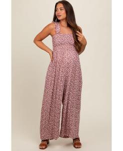 Комбинезон для беременных сиреневого цвета с цветочным принтом, свободного кроя Pinkblush, Mauve