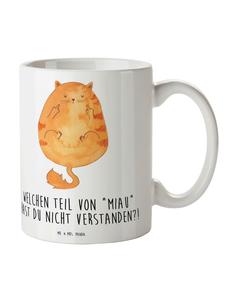 Белая кружка с изображением среднего пальца кота и надписью Mr. & Mrs. Panda