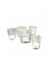 Набор фонарей Jarnac, 5 шт., прозрачный/золотой Loberon, прозрачный/золотой