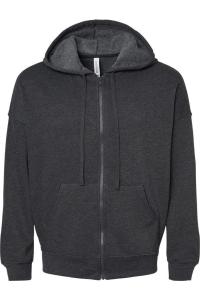 Толстовка с капюшоном BELLA + CANVAS Unisex Sponge Fleece DTM Full Zip, темно-серый