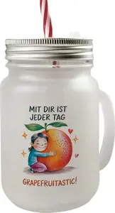Стакан для питья Grapefruit Embrace Grapefruitastic Mason Jar с ручкой и крышкой speecheese
