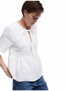 Блузка SS серо-белого цвета KOTON