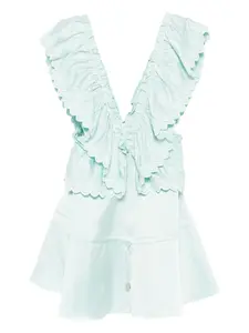 Платье бродери-англез с оборками COPERNI, зеленый