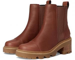 Ботинки женские челси SOREL Joan Now кожаные высокие, красно-коричневый