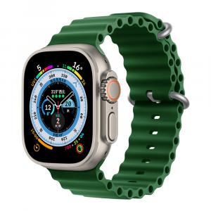 Ремешок Apple совместимый силиконовый Wepro, grass bed зеленый-ocean strap