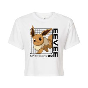 Укороченная футболка для подростков Pokemon Eevee Licensed Character, белый