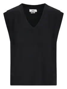 Вязаный топ из шерсти с v-образным вырезом Elsie Notshy, черный