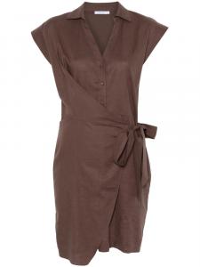 Patrizia Pepe платье мини с запахом, коричневый
