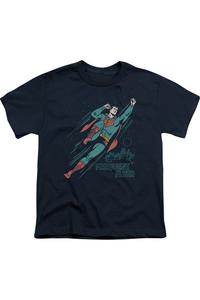 Футболка с коротким рукавом "Супермен: Частый пассажир" для детей Gildan, темно-синий