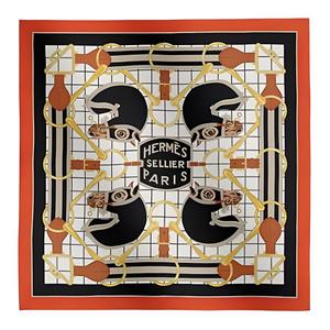 HERMES Шёлковый шарф женский оранжевый, Orange
