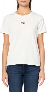 Женская футболка с коротким рукавом и вышитым логотипом Tommy Hilfiger, Eggshell