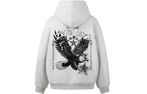 Толстовка Unisex Hooded Moderate Heavyweight ZIAREL, белый heather серый