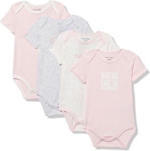 Комплект боди Calvin Klein для девочек, 4 шт., Silver Heather/Shrinking Violet/Pale Lilac