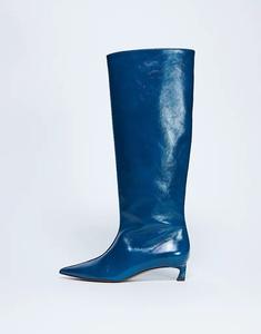 Сапоги Topshop Sophie Premium из натуральной кожи с острым носком, синие