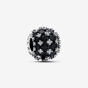 Шарм Pandora Sparkling Pave Round, серебро/черный
