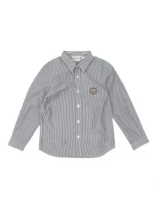 Полосатая рубашка на пуговицах Bonpoint, синий