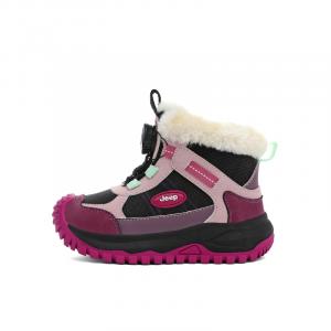 Утепленные детские ботинки Slip Resistant Abrasion Resistant Jeep, красный vine фиолетовый/cherry blossom розовый[warm lock temperature-warm feet cold-resistant]