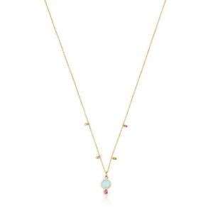 Колье с подвеской Tous Virtual Garden With Chalcedony And Gemstones, золото/драгоценные камни