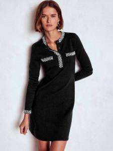 Платье мини с круглым вырезом и вязаным декором Boden