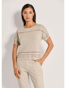 MADELEINE Свитер с короткими рукавами и глянцевым эффектом, цвет «галька»