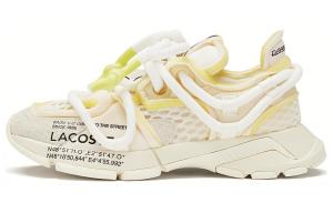 Кроссовки с логотипом и панельным принтом Lacoste, кремовый