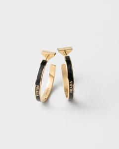 Металлические серьги Prada, черный/золотой