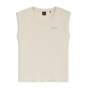 Хлопковая футболка с кристальным логотипом BOSS, белый