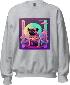 Свитшот Unisex с принтом в стиле японского вейпорвейв для любителей собак