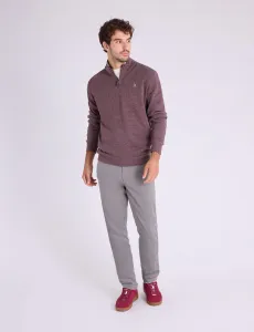 Пуловер U.S. Polo Assn 1/4 Zip Mock Neck Flatback, коричневый