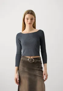 Топ с длинными рукавами и вырезом-лодочкой onlbeth Only, Black Melange