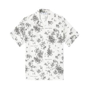 Рубашка Off-White Allover Paperclip Print Holiday Shirt 'White/Black', белый