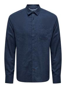 Рубашка на пуговицах классического кроя Only & Sons ONSRoad, темно-синий