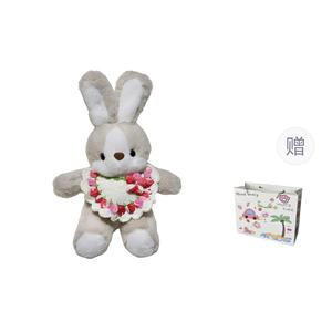 Плюшевая кукла Goodnight Bunny для детей старше 3 лет высотой 30 см ROUERXIONG, розовый