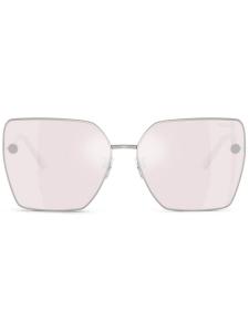 Солнцезащитные очки в квадратной оправе Versace Eyewear, серебряный