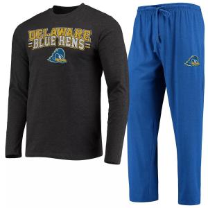 Мужской комплект для сна с длинными рукавами и брюками Concepts Sport Royal/Heathered Charcoal Delaware Fightin' Blue Hens Meter