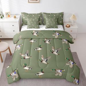 Erosebridal Комплект постельного белья Mallard Duck с тематикой охоты на уток, дикие животные, для мальчиков и девочек, Seagreen
