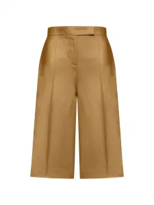 Шорты с высокой талией и складками MAX MARA, бежевый