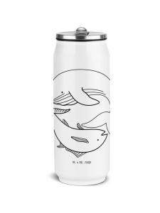 Mr. & Mrs. Panda Термос с изображением кита и тунца без надписи, белого цвета