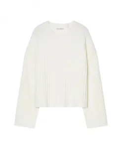 Белый свитер с круглым вырезом Closed, белый